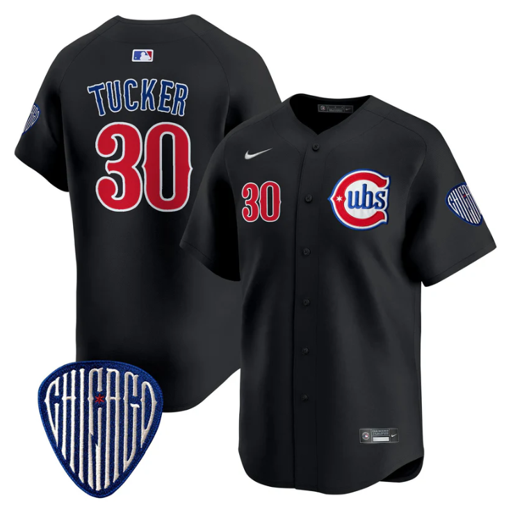 Kyle Tucker Jersey #30 Chicago Cubs Blue Alternate Vapor Premier Limited Stitched Black