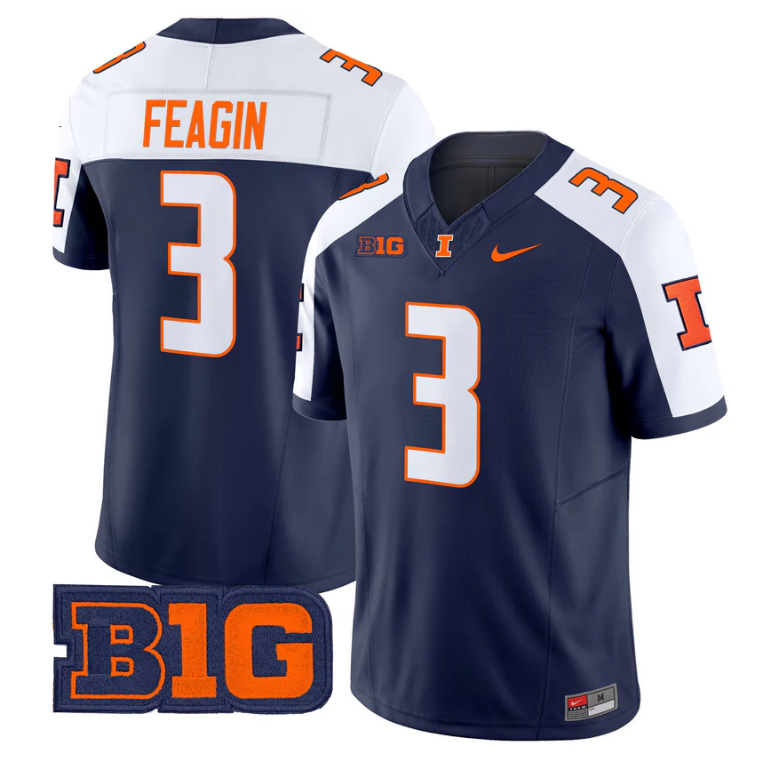 Kaden Feagin Jersey #3 Illinois Fighting Illini 2025 Vapor Stitched