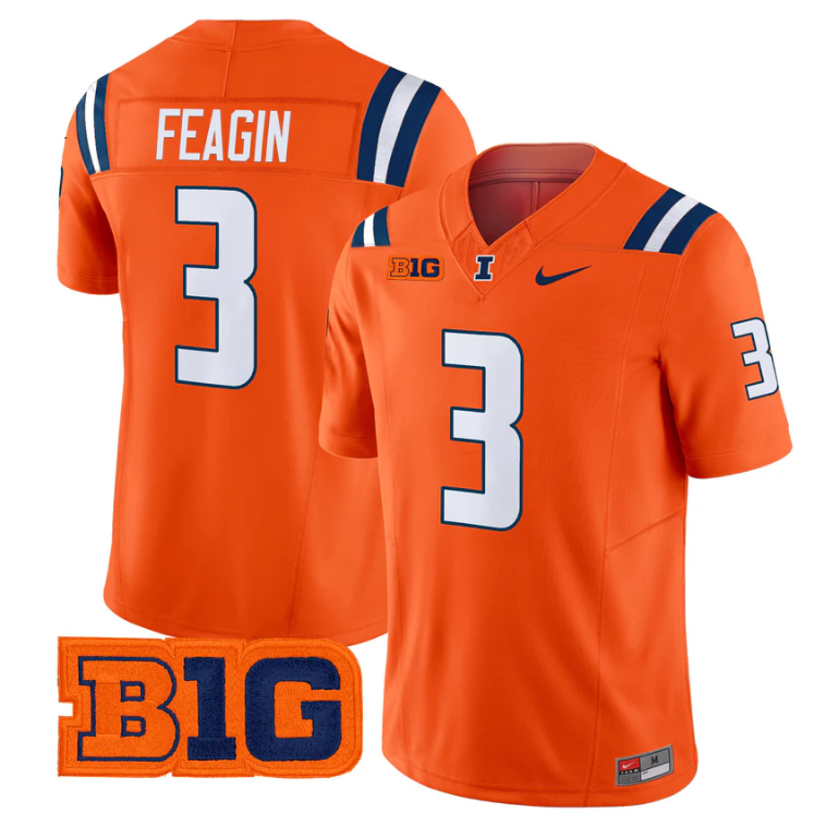 Kaden Feagin Jersey #3 Illinois Fighting Illini 2025 Vapor Stitched