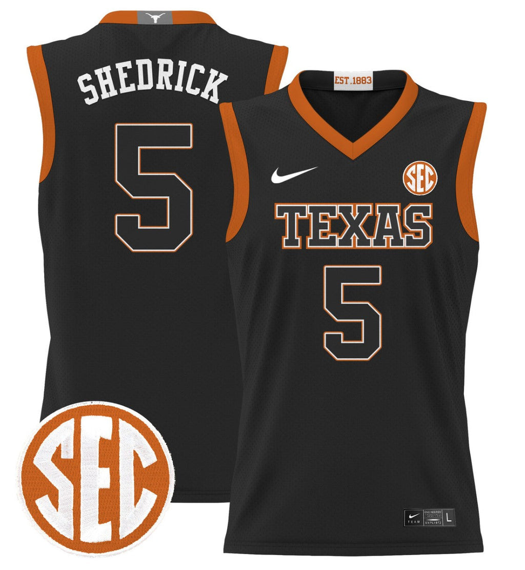Kadin Shedrick Jersey #5 Texas Longhorns 2024 Lightweight Basketball Black