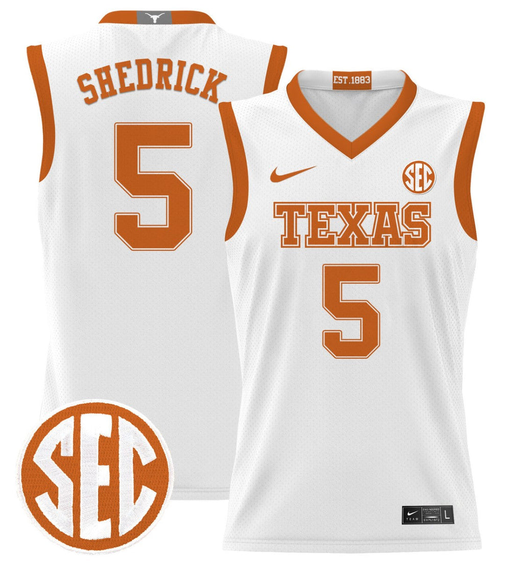 Kadin Shedrick Jersey #5 Texas Longhorns 2024 Lightweight Basketball White