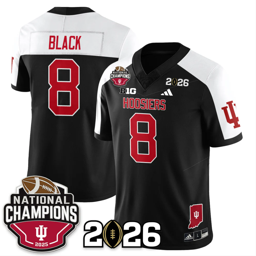 Kaelon Black Jersey #8 Indiana Hoosiers 2025 National Champions V3 Stitched