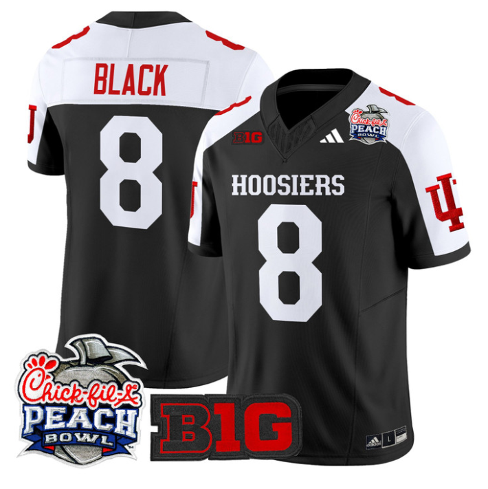 Kaelon Black Jersey #8 Indiana Hoosiers 2026 Peach Bowl Patch Stitched