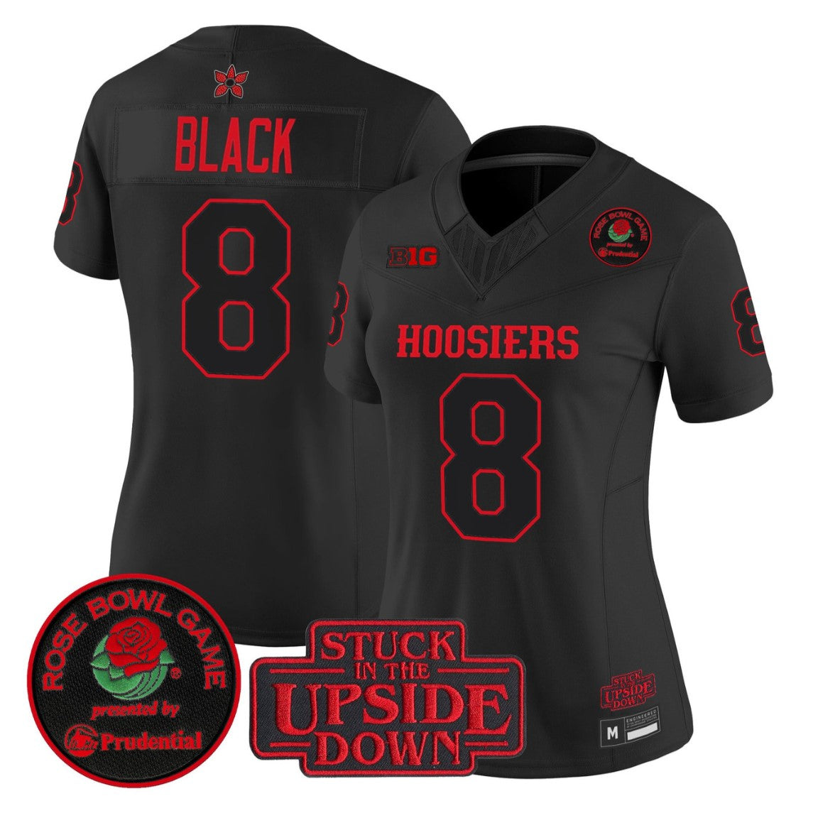 Kaelon Black Jersey #8 Indiana Hoosiers Stranger Things 2025 Rose Bowl Stitched