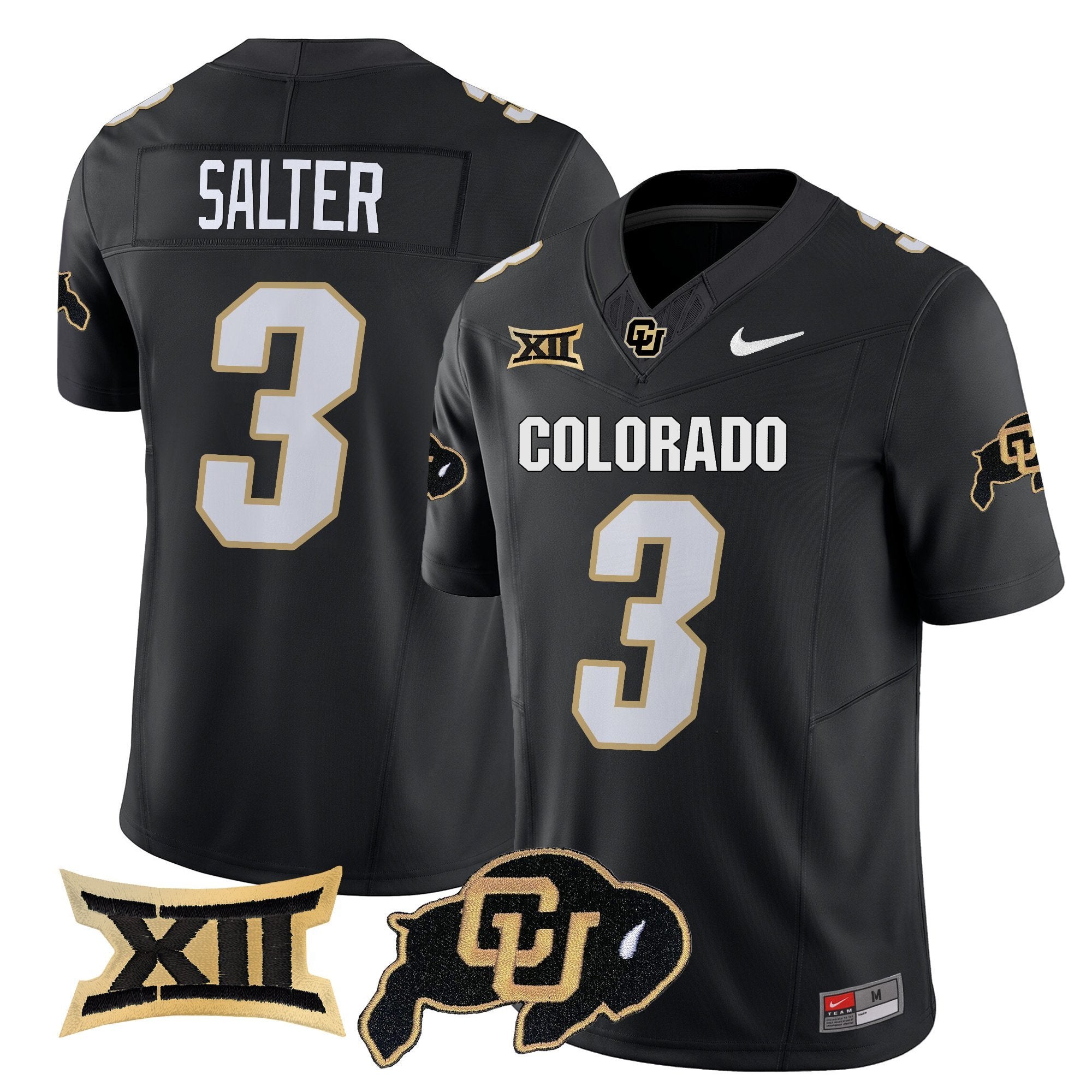 Kaidon Salter Jersey #3 Colorado Buffaloes 2025 Vapor Limited Stitched Black