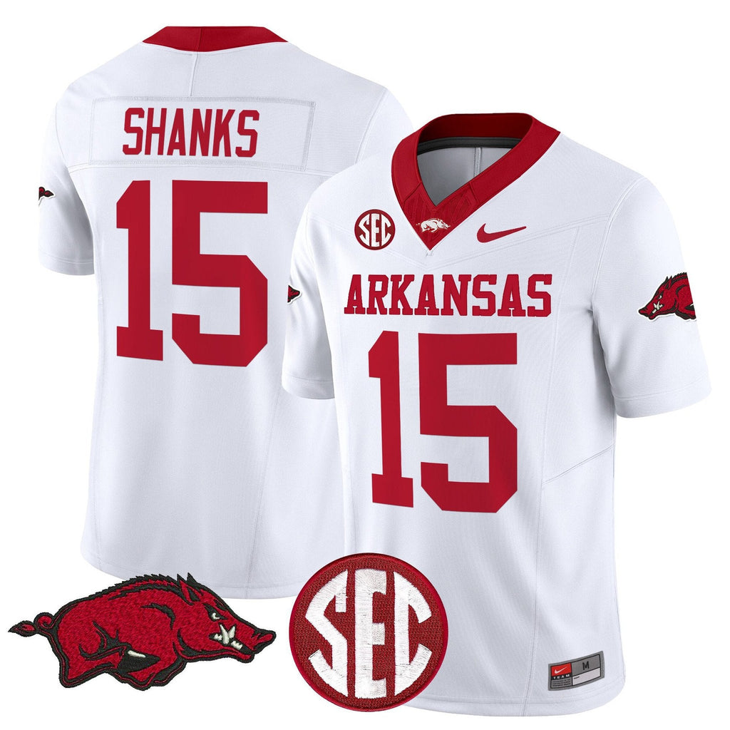 Kam Shanks Jersey #15 Arkansas Razorbacks Limited Stitched White