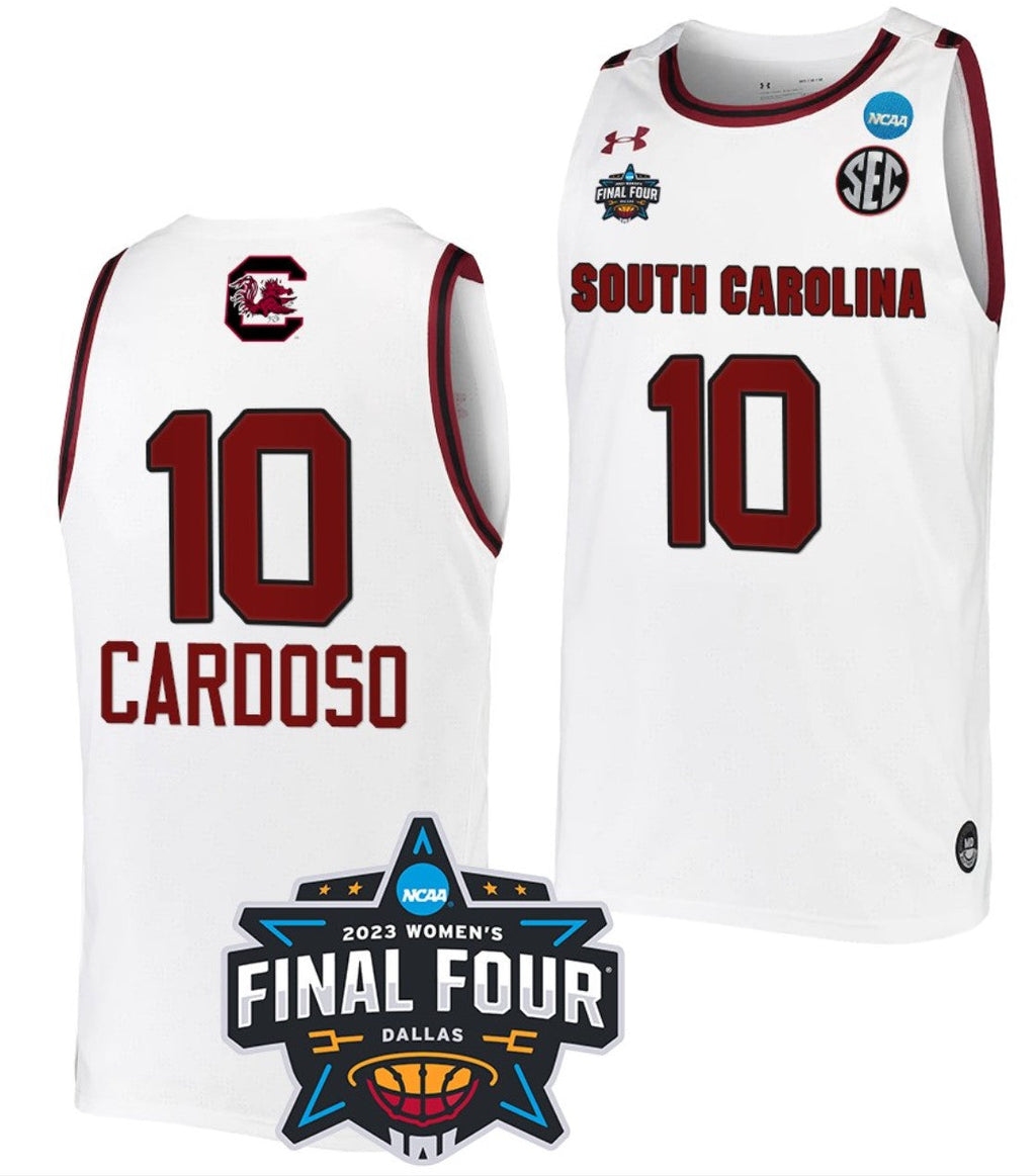 Kamilla Cardoso Jersey South Carolina Gamecocks College Basketball 2023 NCAA Final Four Garnet White #10