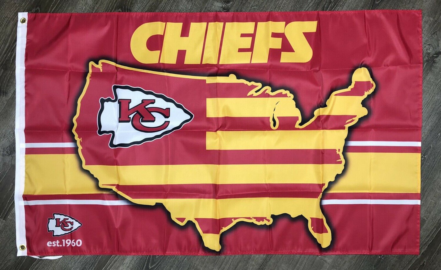 Kansas City Chiefs Flag 3x5 ft Sports Football Banner Man-Cave Garage
