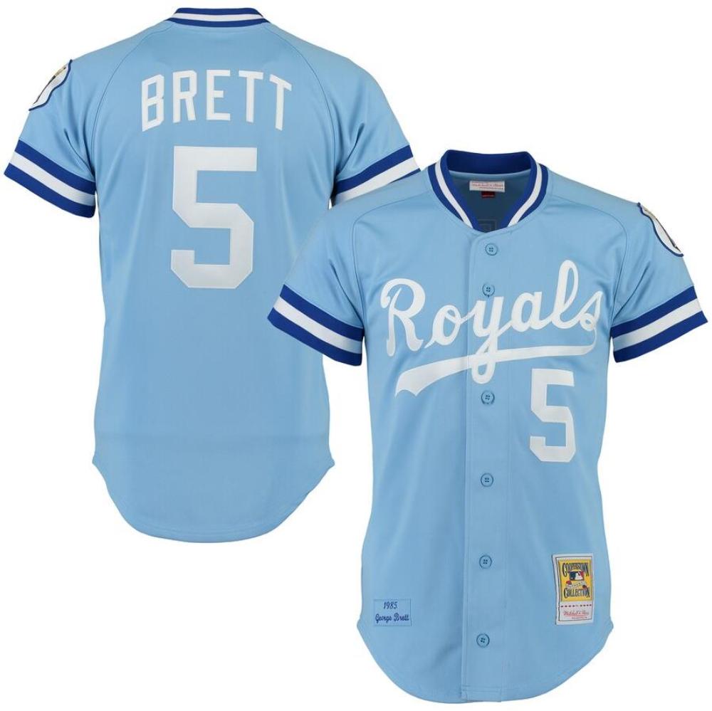 Kansas City Royals George Brett Blue 1985 Throwback Jersey
