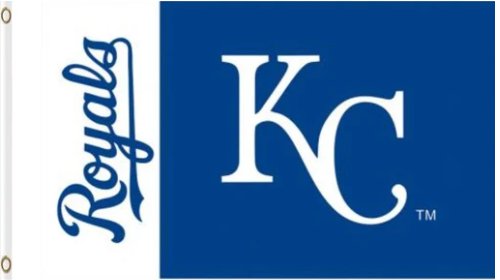 Kansas City Royals Logo Flag 3X5Ft Banner USA Polyester with Brass Grommets