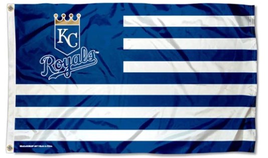 Kansas City Royals Nation US Flag 3X5Ft Banner USA Polyester with Brass Grommets
