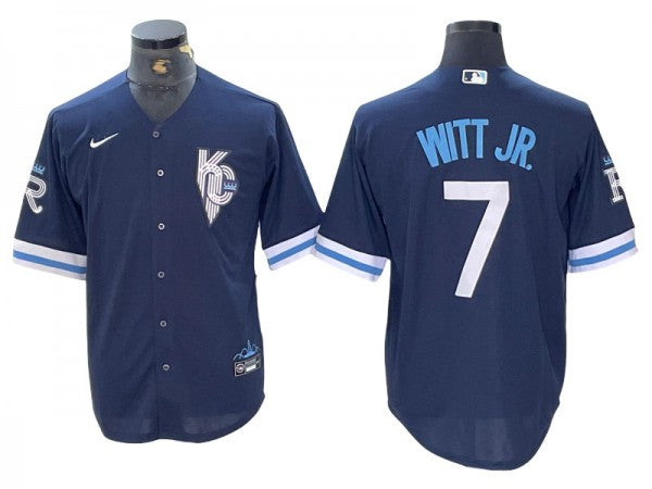 Kansas City Royals #7 Bobby Witt Jr. Navy City Connect Jersey