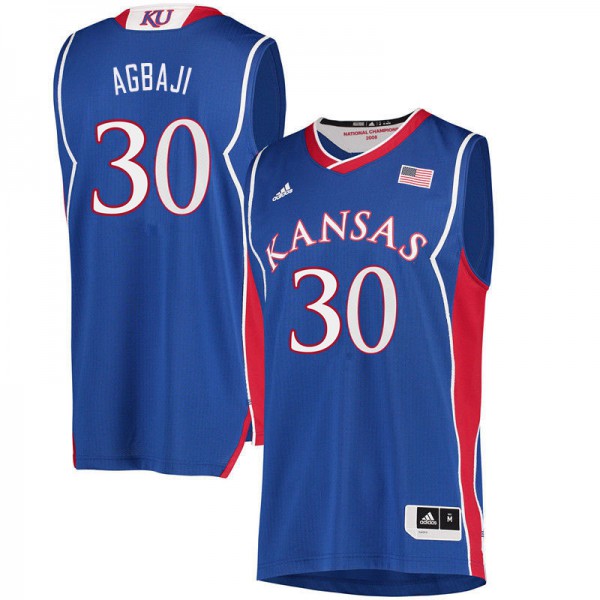 Kansas Jayhawks #30 Ochai Agbaji Jersey Royal College Basketball Jerseys