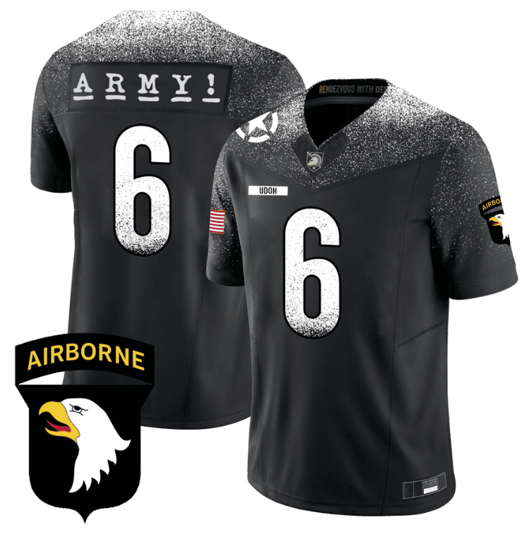 Kanye Udoh Jersey #6 Army Black Knights 101st Airborne Division Honoring Black