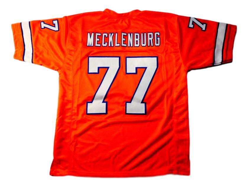 Karl Mecklenburg CUSTOM STITCHED Unsigned Football Jersey Orange