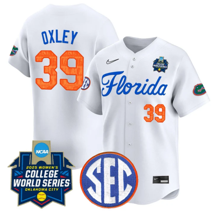 Katelynn Oxley Jersey #39 Florida Gators Softball 2025 World Series Stitched White