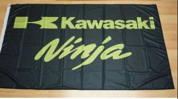 Kawasaki Ninja Flag Black 3X5 Ft Polyester Banner USA 90x150cm