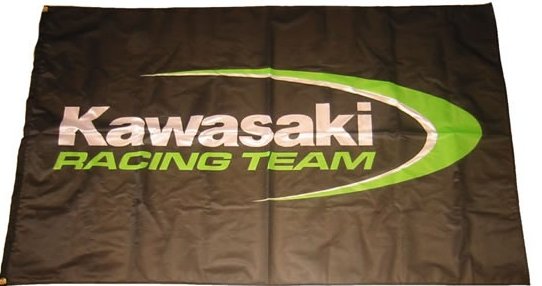 Kawasaki Racing Flag Black 3X5 Ft Polyester Banner USA 90x150cm