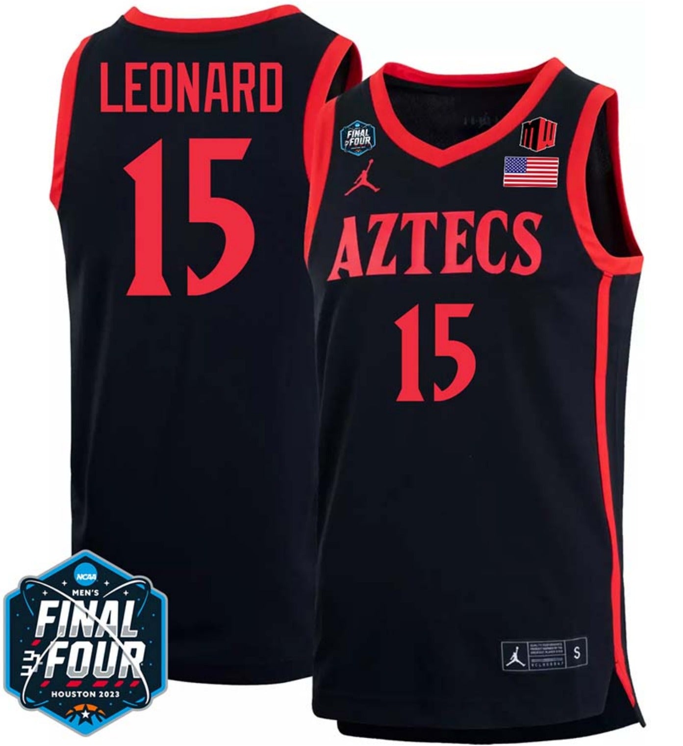 Kawhi Leonard Jersey San Diego State Aztecs College Basketball 2023 NCAA Final Four Black #15