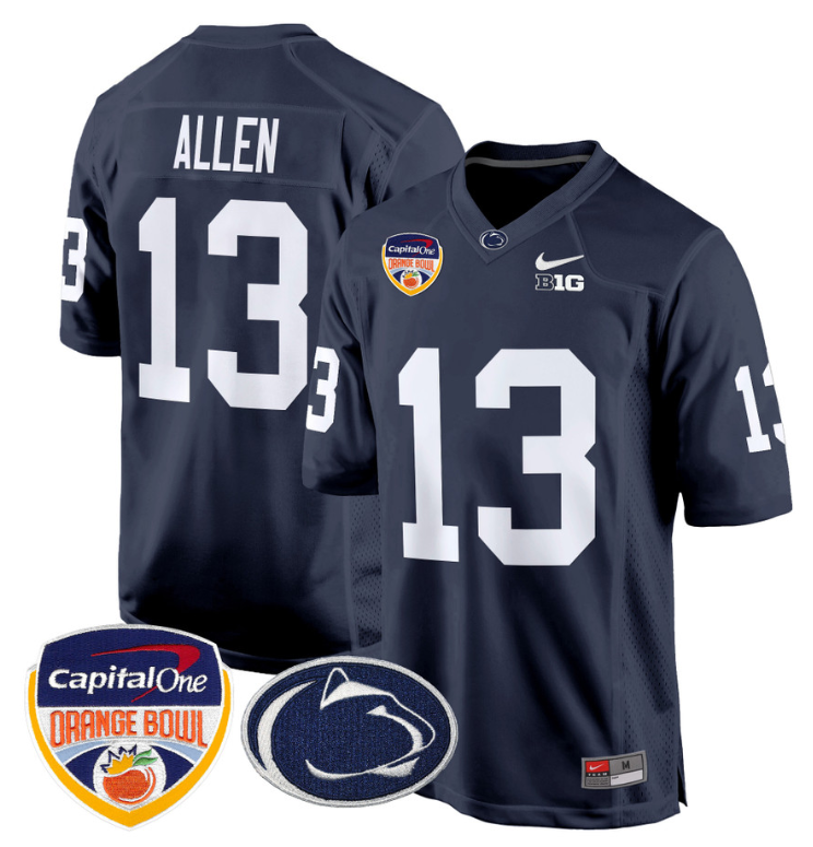 Kaytron Allen Jersey #13 Custom Penn State Orange Bowl Patch Navy
