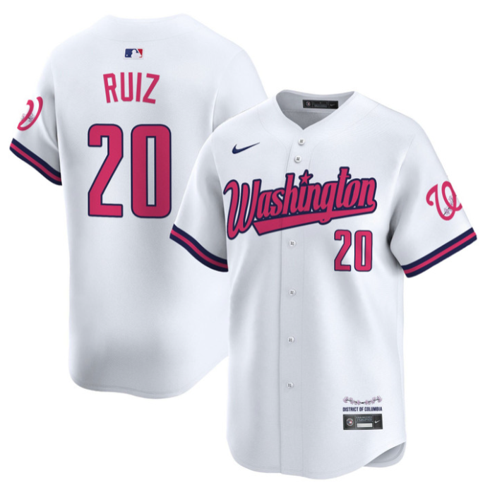 Keibert Ruiz Jersey #20 Washington Nationals Vapor Limited All Stitched White