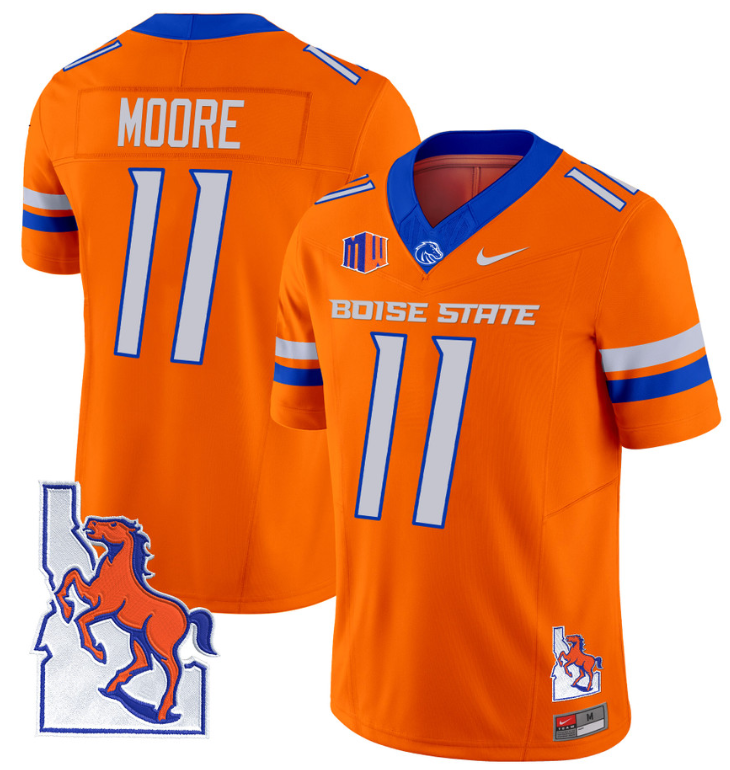 Kellen Moore Jersey #11 Boise State Broncos 2024 Map Patch Vapor Football Orange