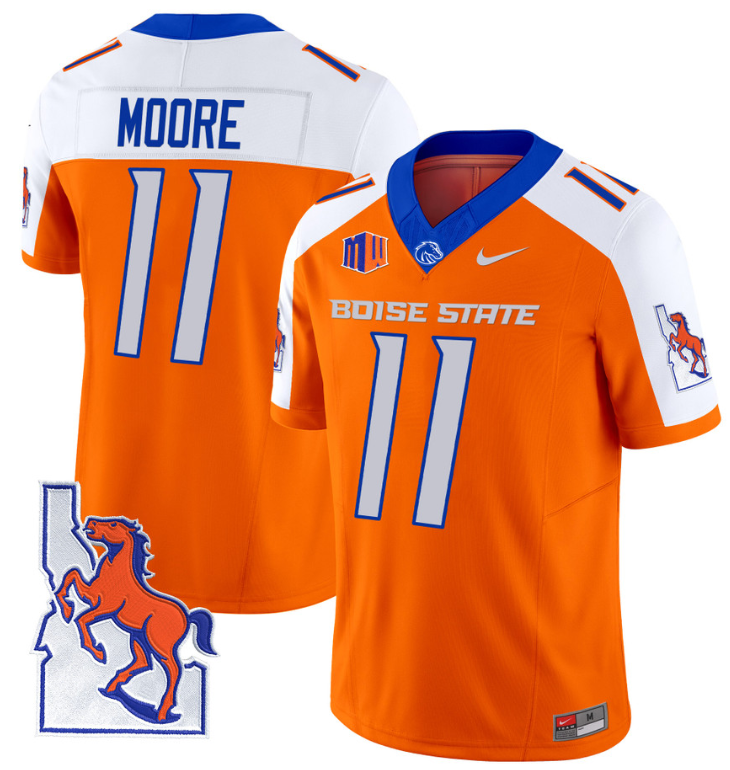 Kellen Moore Jersey #11 Boise State Broncos 2024 Map Patch Vapor Football Orange Alternate