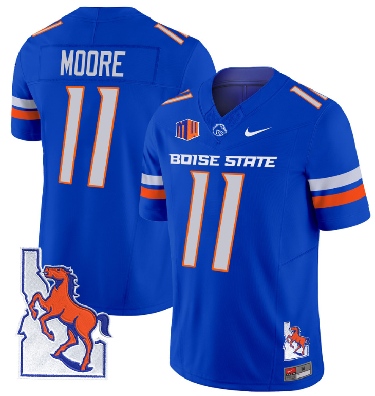 Kellen Moore Jersey #11 Boise State Broncos 2024 Map Patch Vapor Football Royal