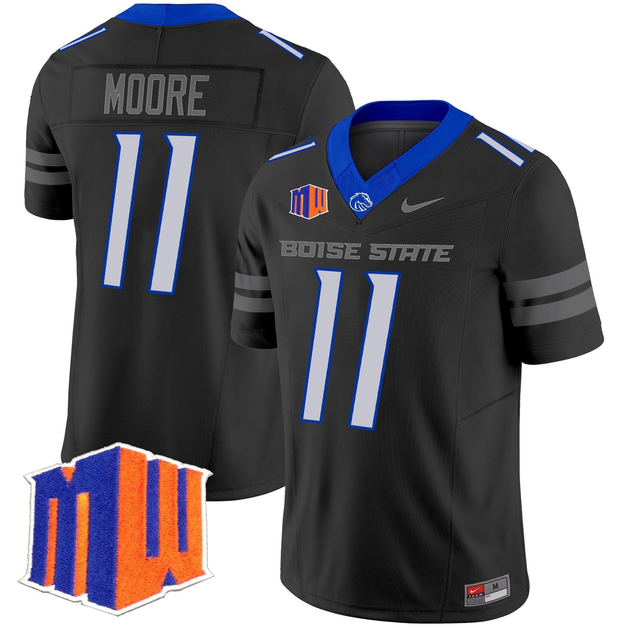 Kellen Moore Jersey #11 Boise State Broncos 2025 Vapor Stitched Black
