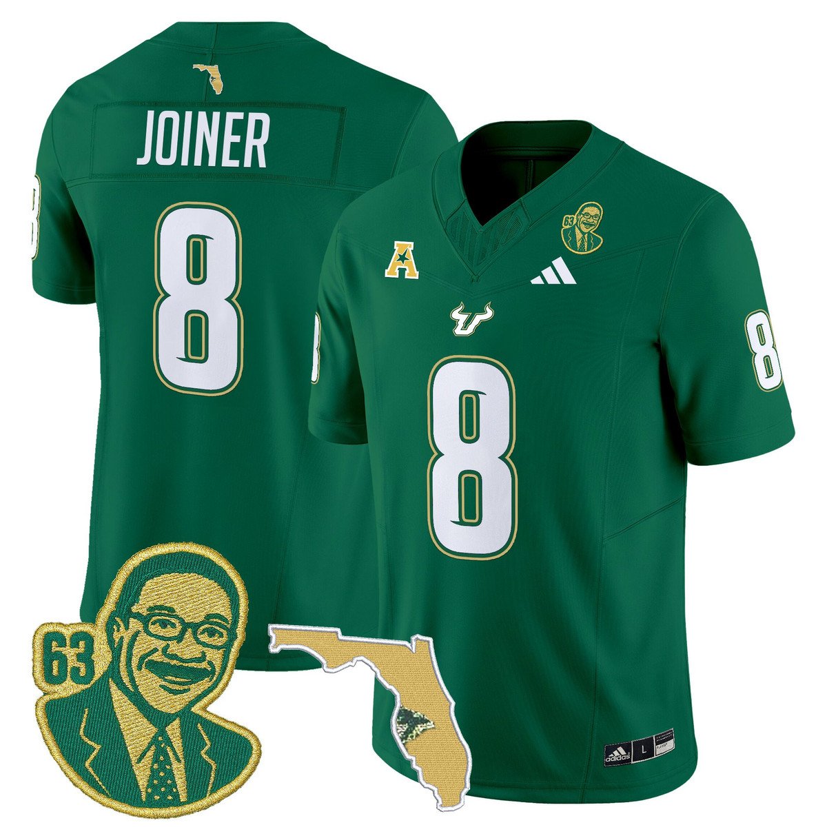Kelley Joiner Jersey #8 South Florida Bulls Lee Roy Selmon Legacy Stitched Green