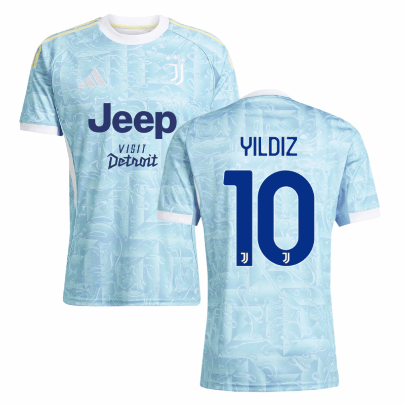Kenan Yıldız 10 Juventus 2025-26 Away Match Jersey – Light Blue