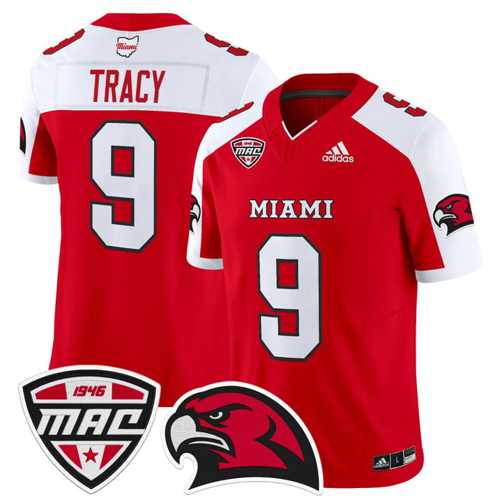 Kenny Tracy Jersey #9 Miami OH RedHawks 2025 Vapor Limited Stitched