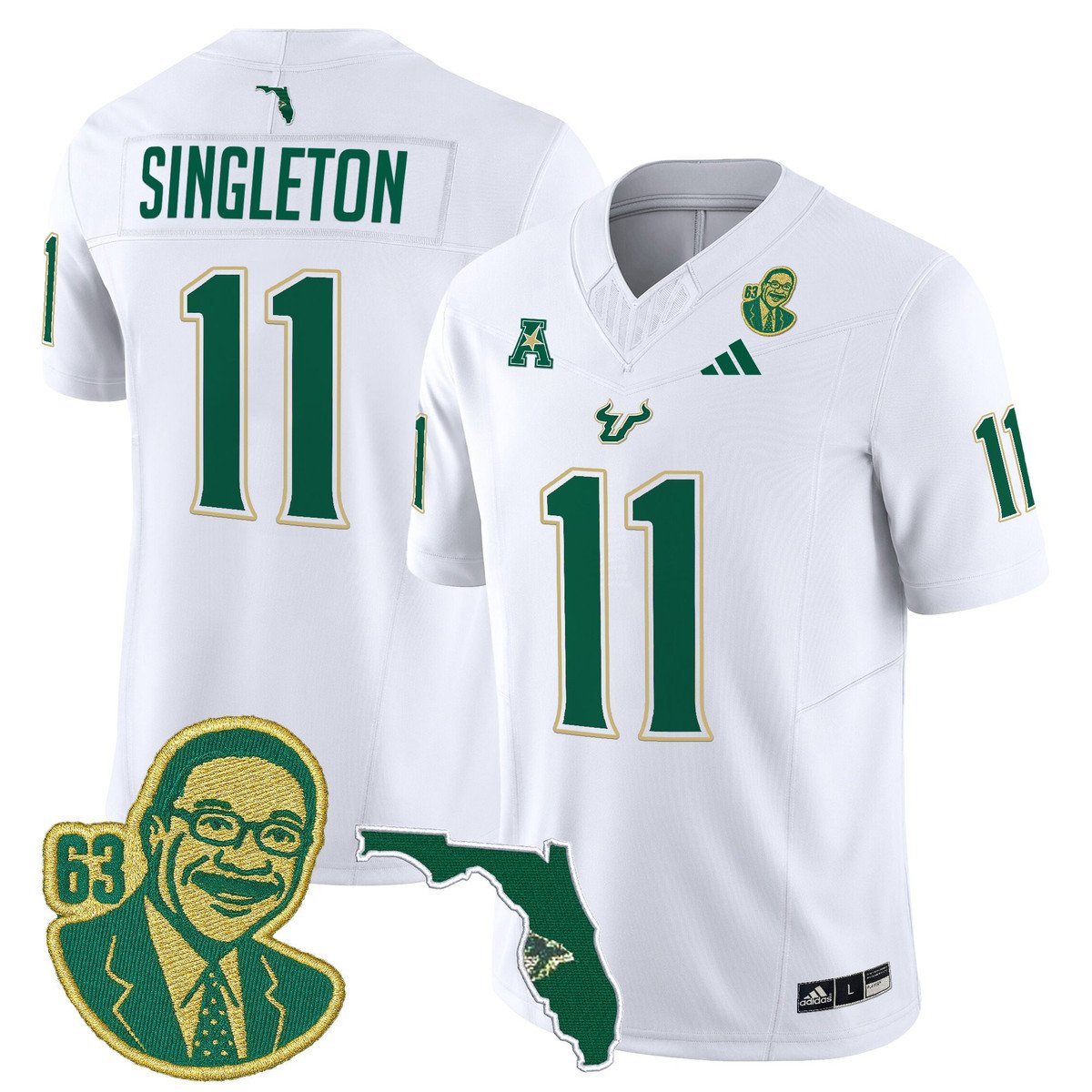 Keshaun Singleton Jersey #11 South Florida Bulls Lee Roy Selmon Legacy White