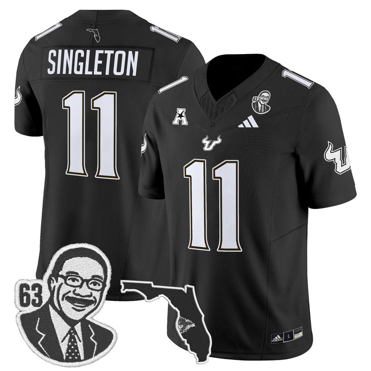 Keshaun Singleton Jersey #11 South Florida Bulls Lee Roy Selmon Legacy Black