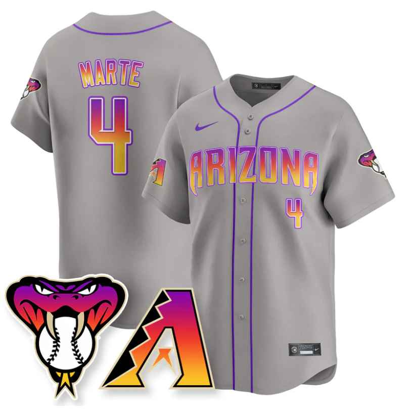 Ketel Marte Jersey #4 Arizona Diamondbacks 2025 City Connect Concept Stitched Gray
