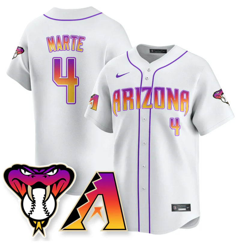 Ketel Marte Jersey #4 Arizona Diamondbacks 2025 City Connect Concept Stitched White