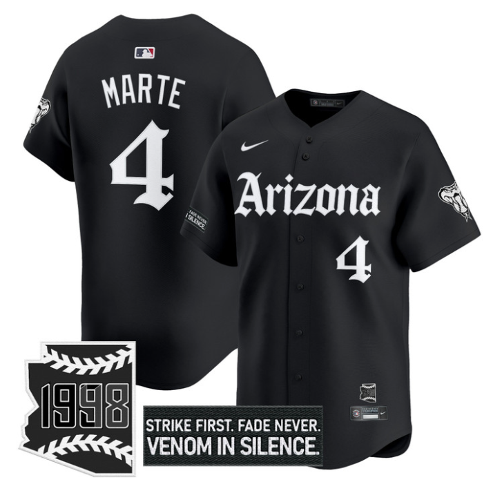 Ketel Marte Jersey #4 Arizona Diamondbacks Gothic Desert Fang Edition Black