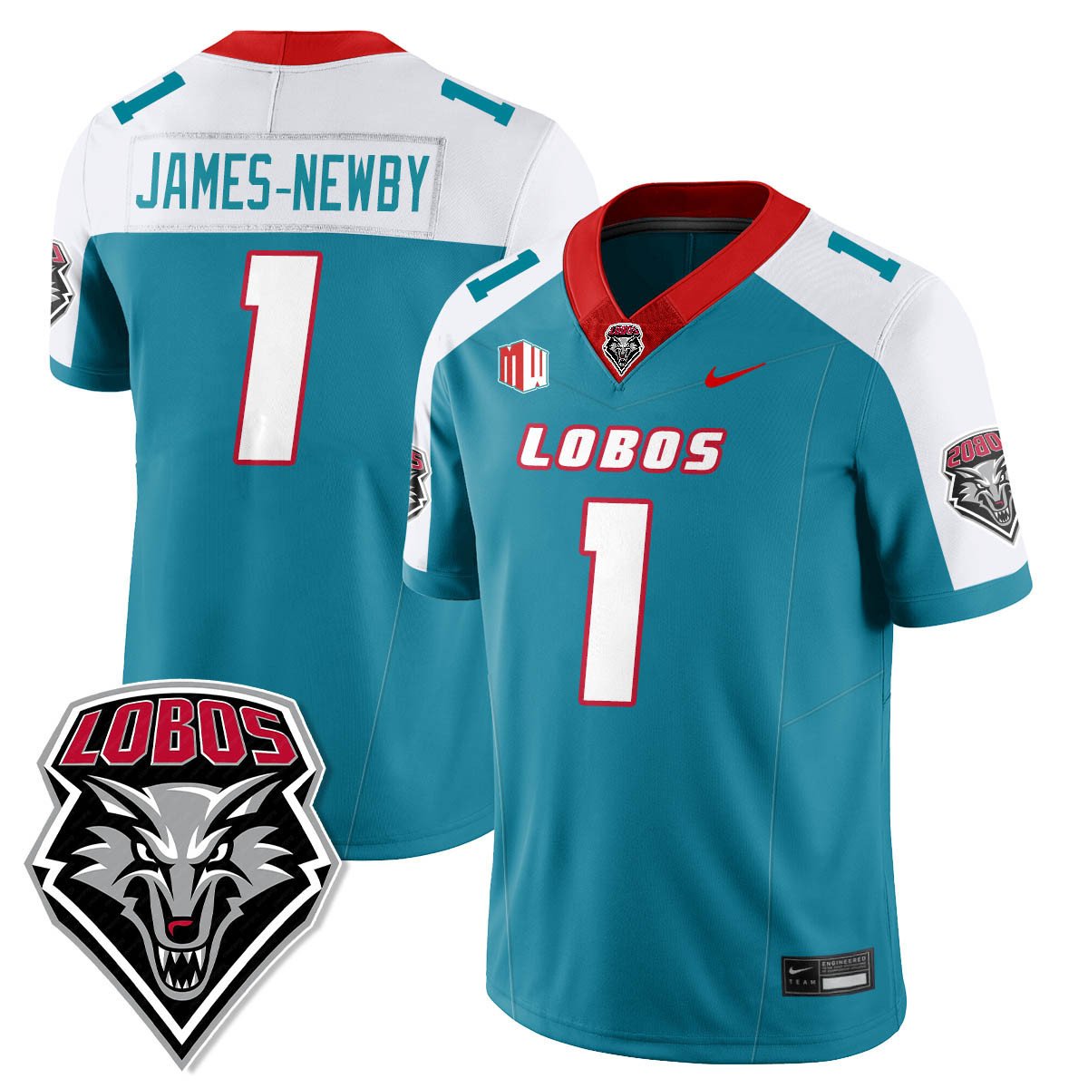 Keyshawn James-Newby Jersey #1 UNM Lobo Football 2025 All Stitched Alternate