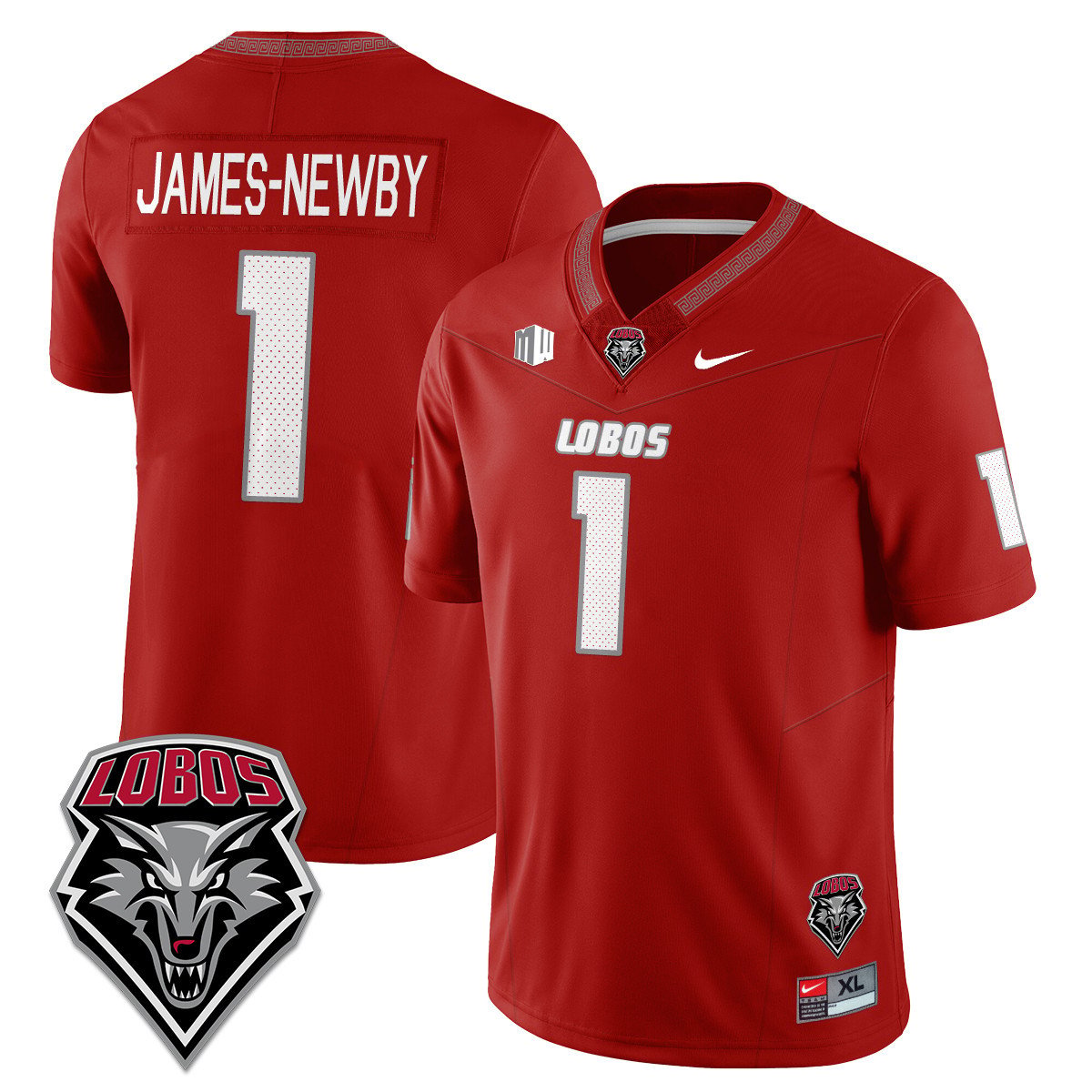 Keyshawn James-Newby Jersey #1 UNM Lobo Football 2025 Stitched Red