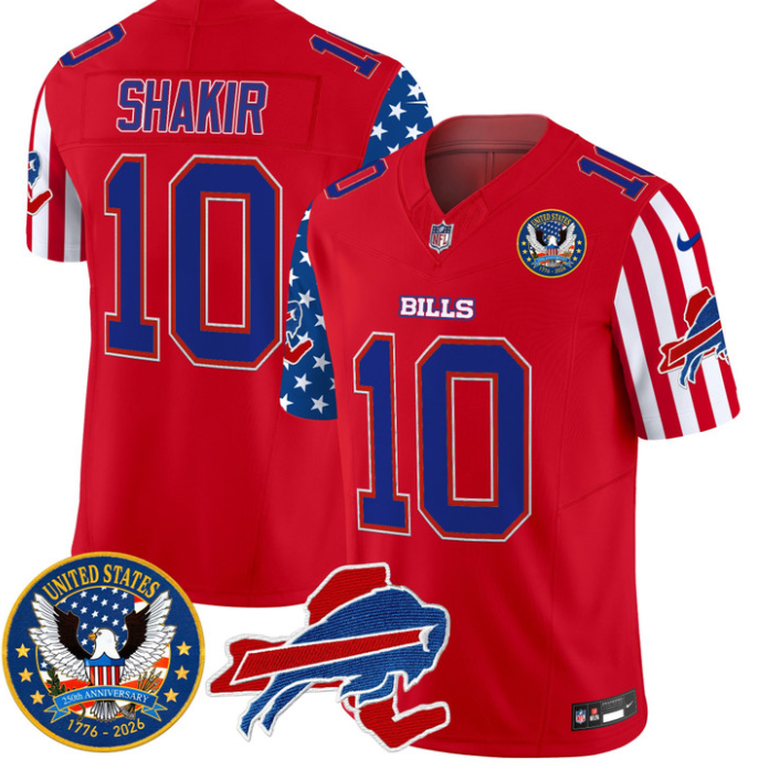 Khalil Shakir Jersey #10 Bills America 250 Edition Vapor Limited Stitched