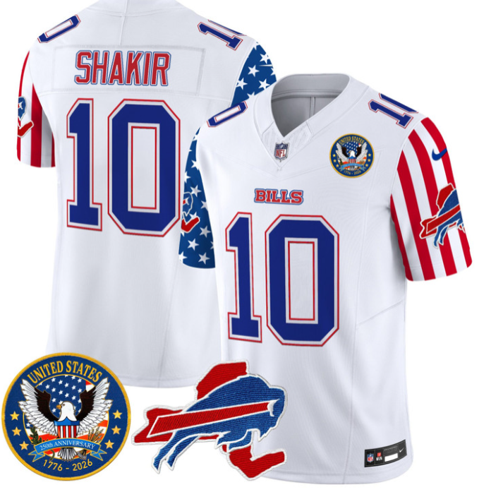Khalil Shakir Jersey #10 Bills America 250 Edition Vapor Limited Stitched