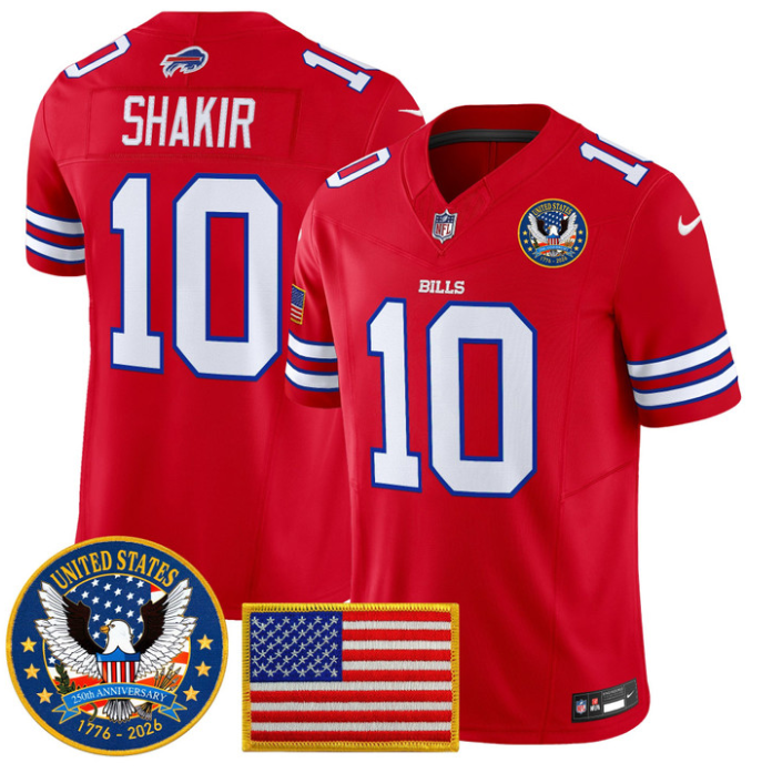 Khalil Shakir Jersey #10 United States 250th Anniversary Patch Stitched