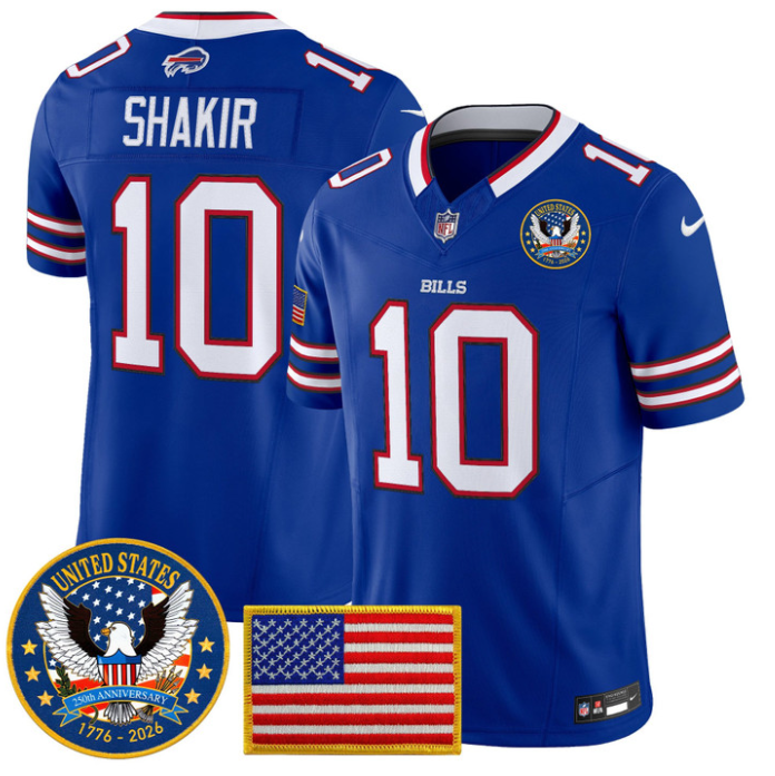 Khalil Shakir Jersey #10 United States 250th Anniversary Patch Stitched