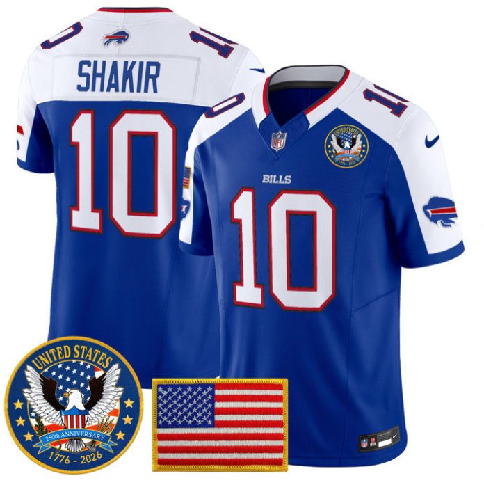 Khalil Shakir Jersey #10 United States 250th Anniversary Patch Stitched