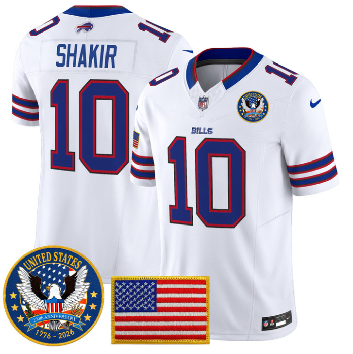 Khalil Shakir Jersey #10 United States 250th Anniversary Patch Stitched