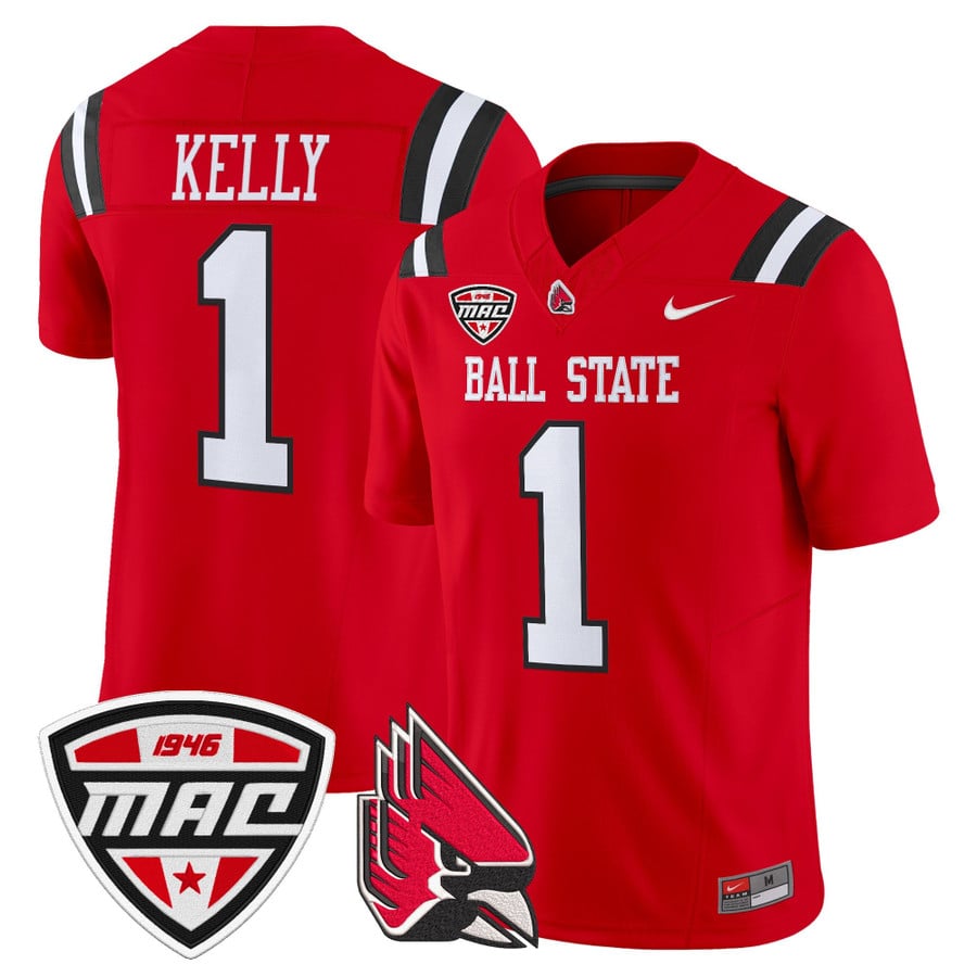 Kiael Kelly Jersey #1 Ball State Cardinals 2025 Limited Stitched