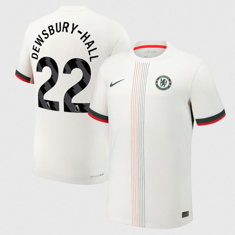 Kiernan Dewsbury-Hall 22 Chelsea 2025-26 Away Jersey – White