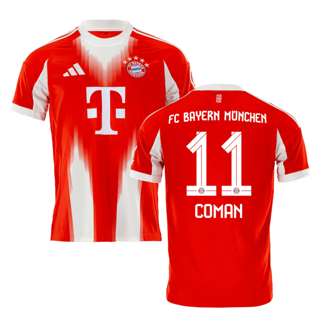 Kingsley Coman 11 Bayern Munich 2025-26 Home Jersey – Red