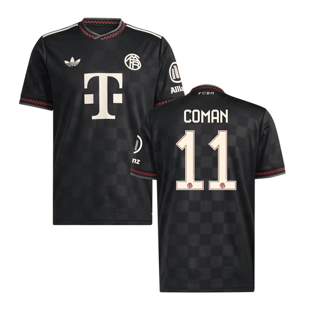 Kingsley Coman #11 Bayern Munich 2025-26 Third Men Jersey – Black
