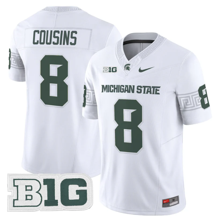 Kirk Cousins Jersey #8 Michigan State Spartans 2025 Vapor Stitched White